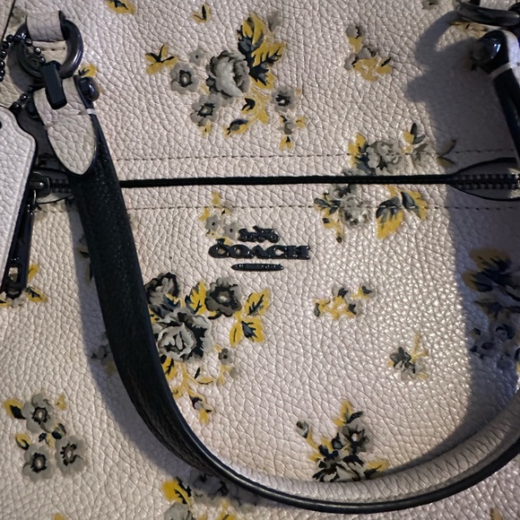 Coach White and Yellow Floral Satchel - Picture 3 of 7